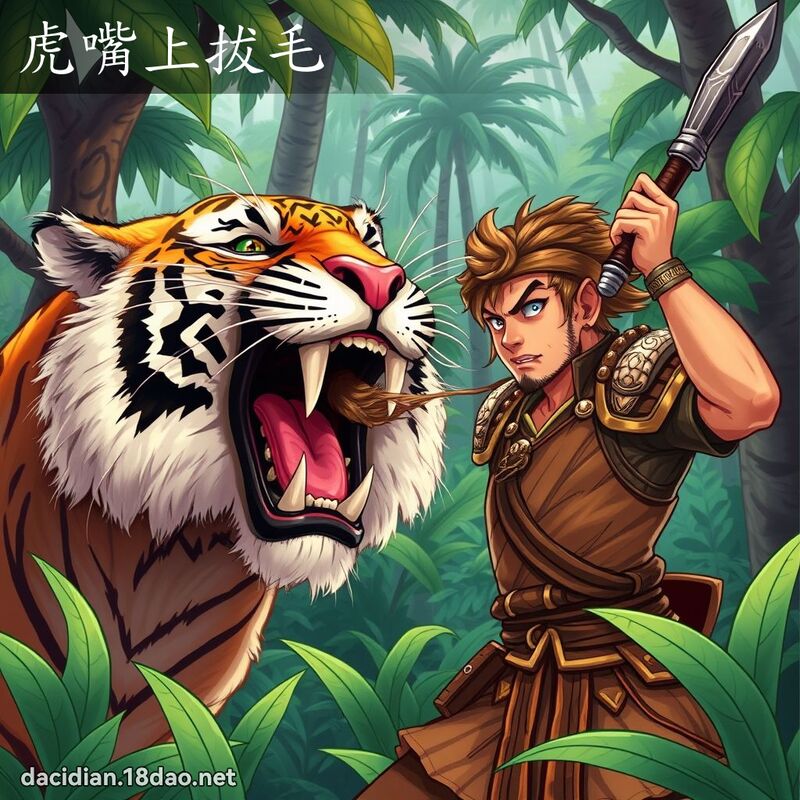 虎嘴上拔毛 - 國語大辭典配圖