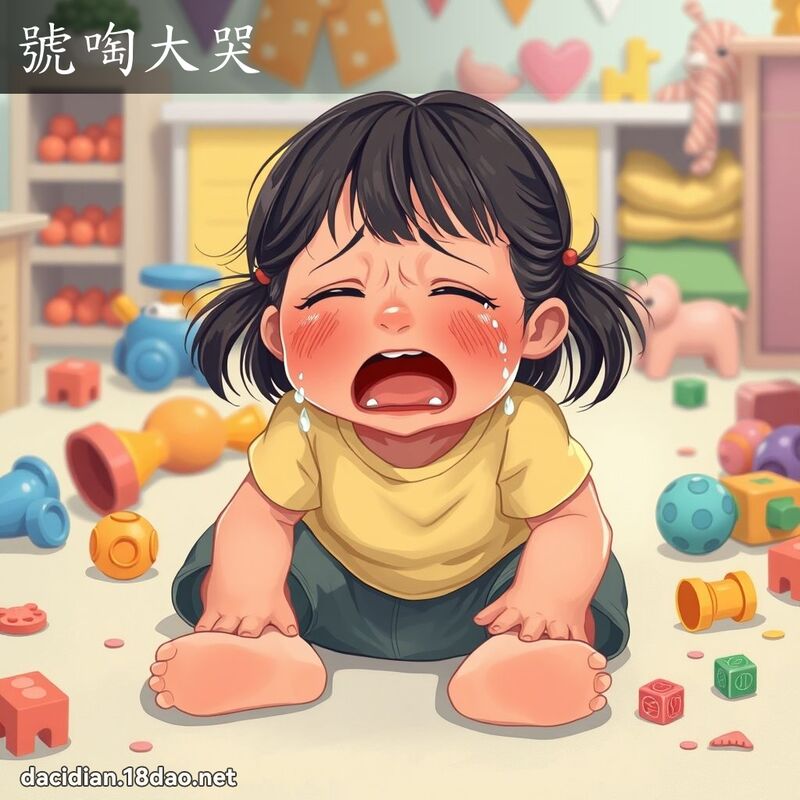 號啕大哭 - 國語大辭典配圖