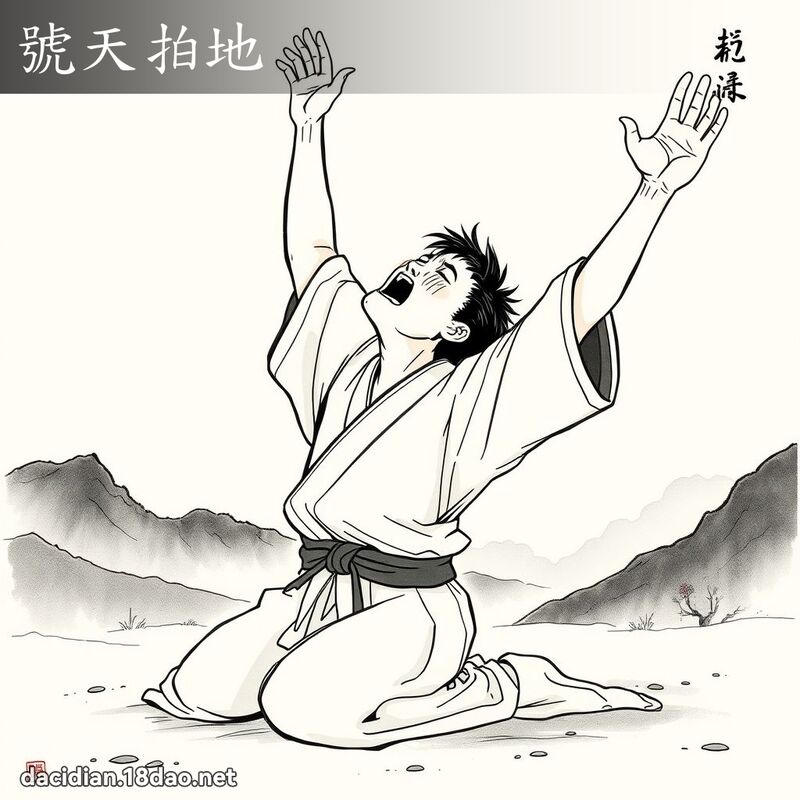 號天拍地 - 國語大辭典配圖