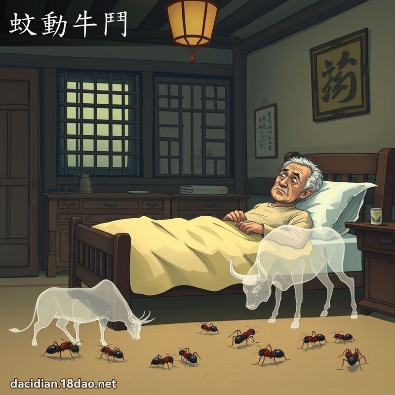 蚊动牛斗 - 国语大辞典配图