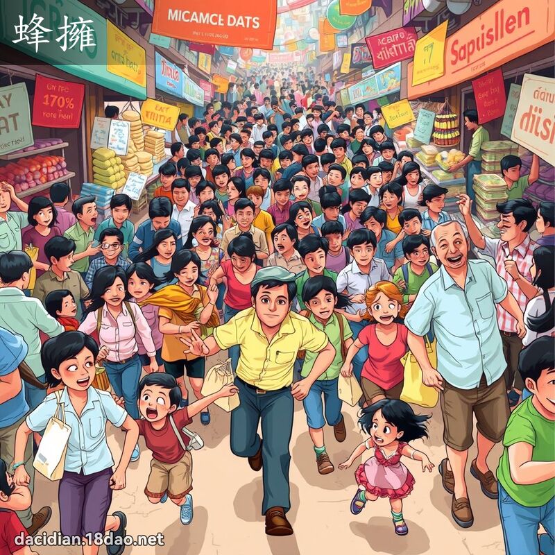 蜂拥 - 国语大辞典配图