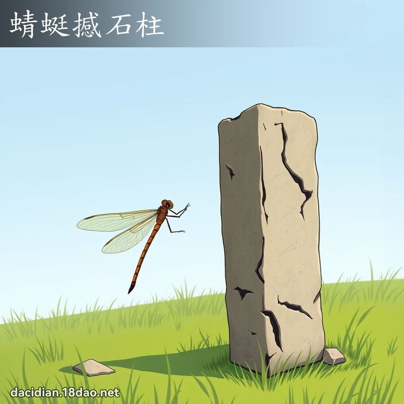 蜻蜓撼石柱 - 国语大辞典配图