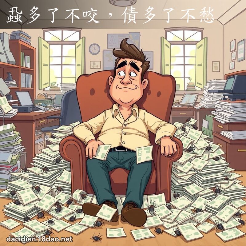 蝨多了不咬，债多了不愁 - 国语大辞典配图