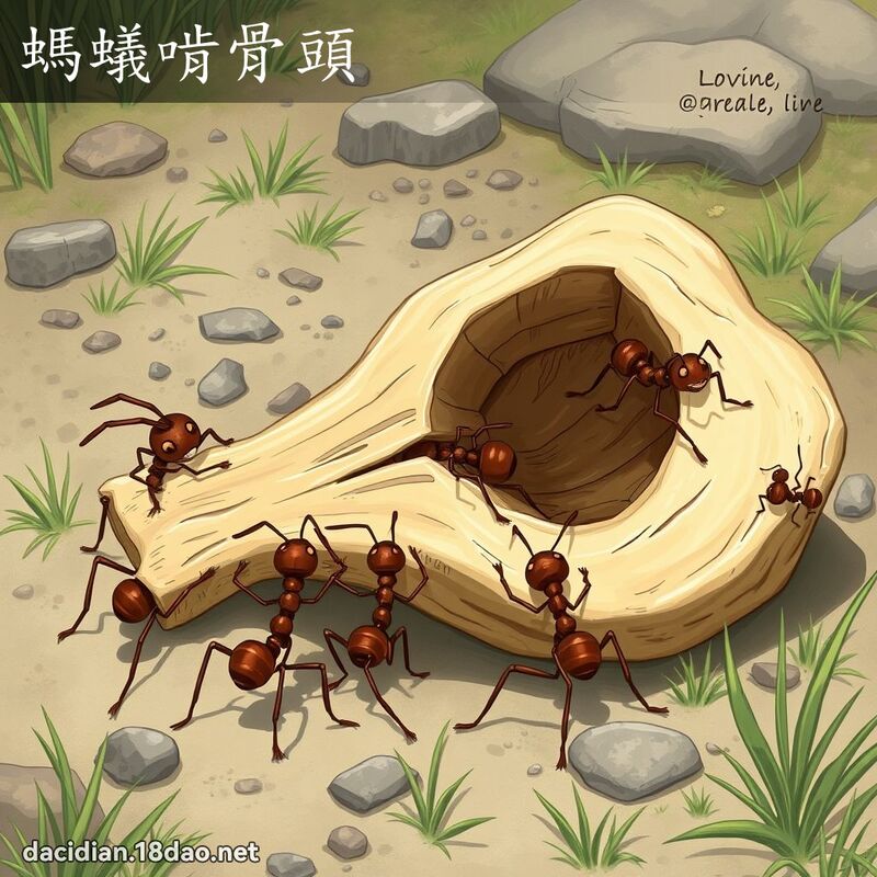 螞蟻啃骨頭 - 國語大辭典配圖