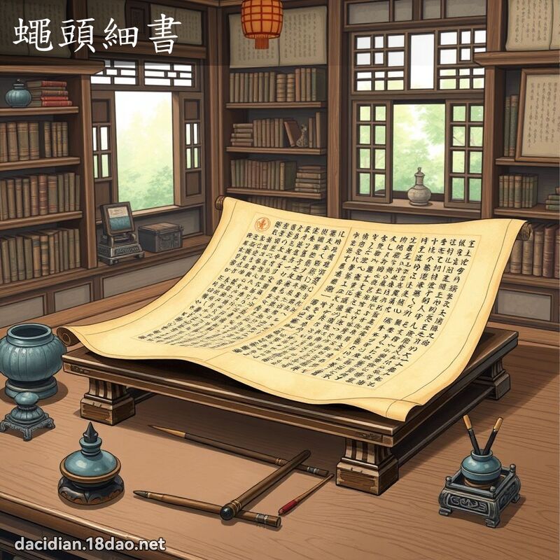 蠅頭細書 - 國語大辭典配圖