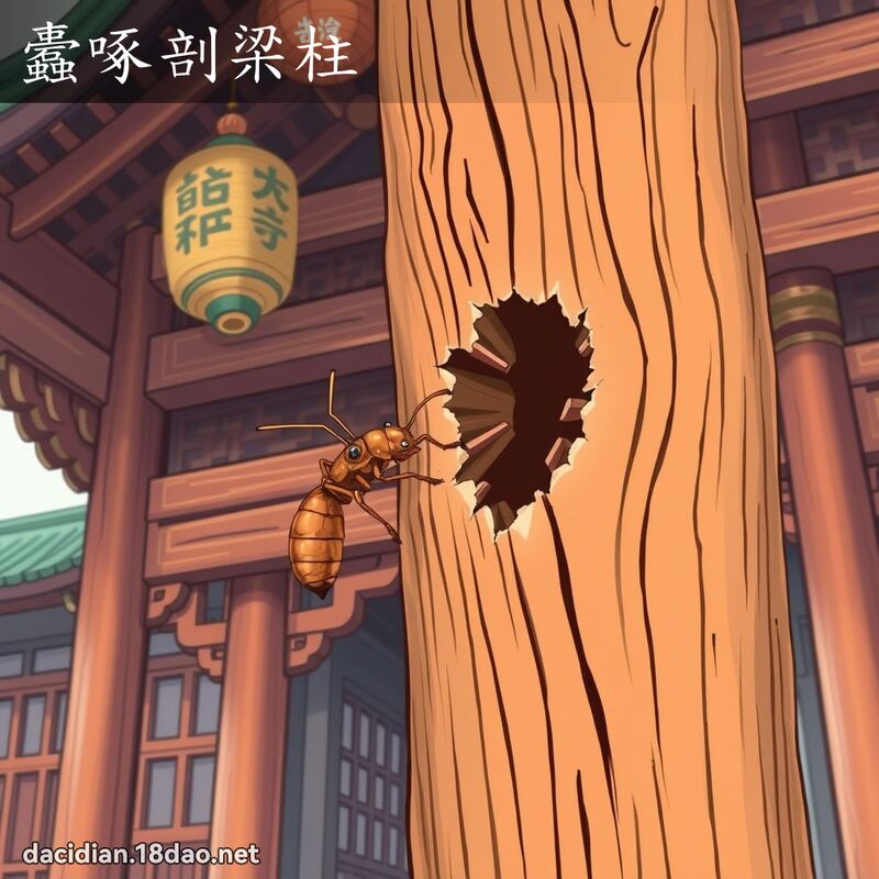 蠹啄剖梁柱 - 國語大辭典配圖