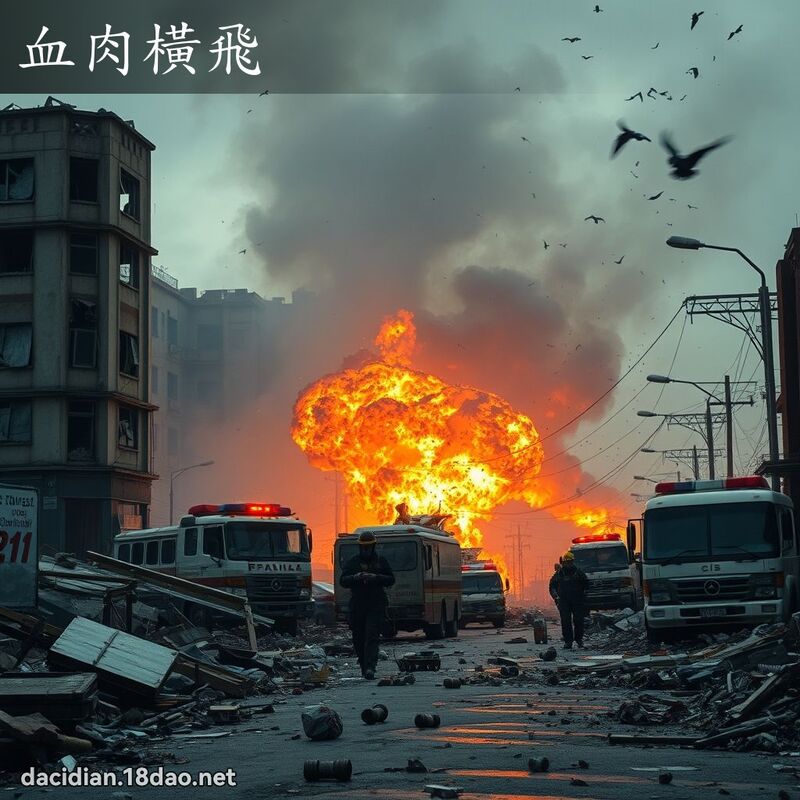 血肉横飞 - 国语大辞典配图