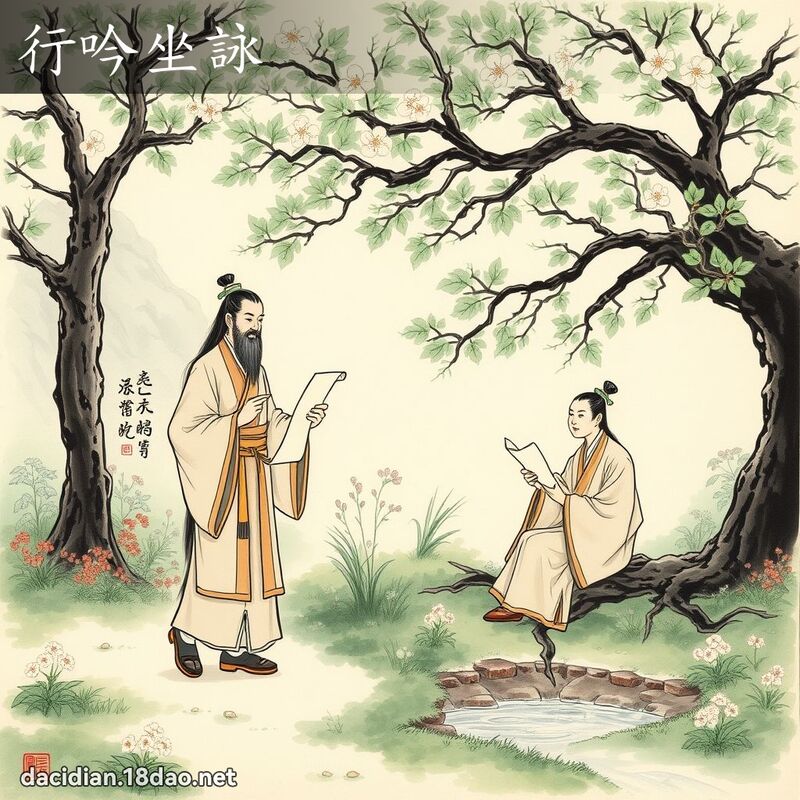行吟坐詠 - 國語大辭典配圖