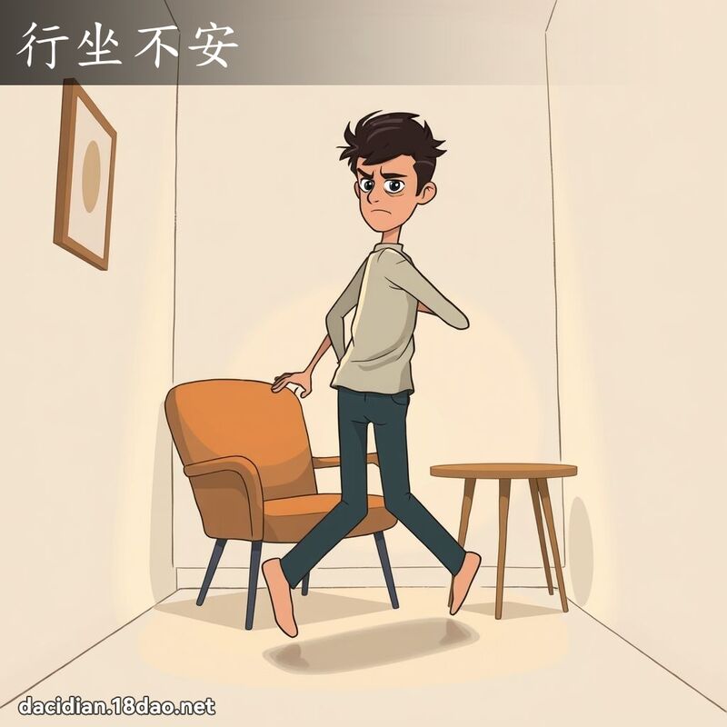 行坐不安 - 國語大辭典配圖