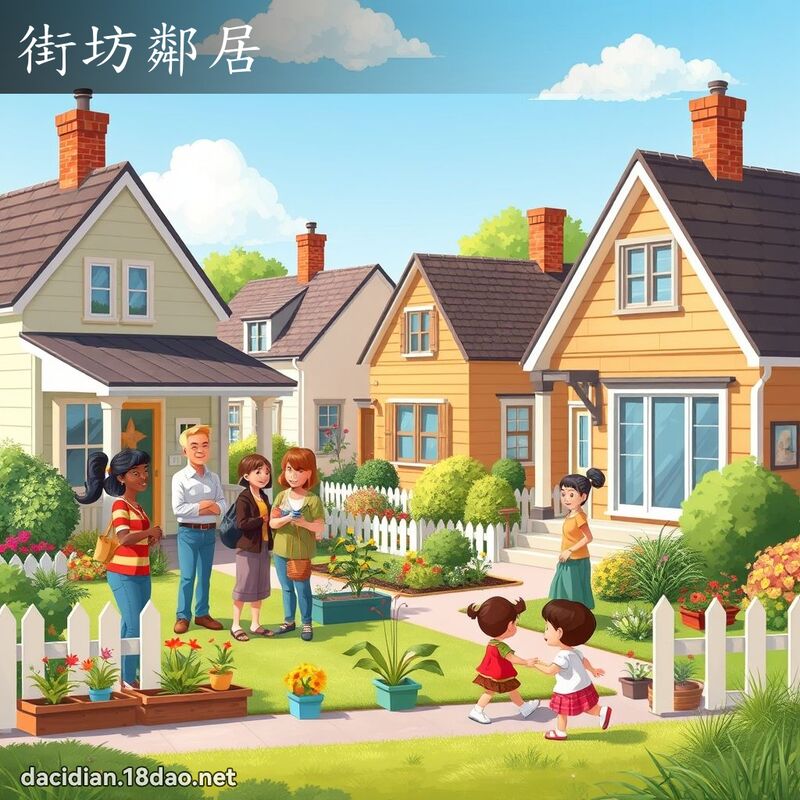 街坊鄰居 - 國語大辭典配圖