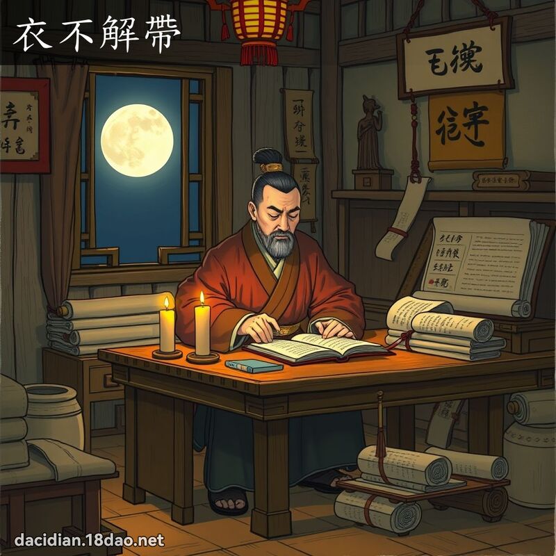 衣不解帶 - 國語大辭典配圖