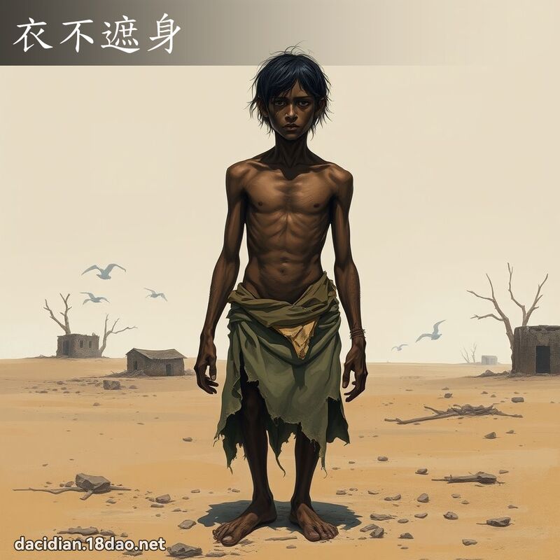 衣不遮身 - 国语大辞典配图