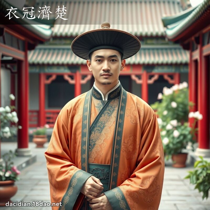 衣冠濟楚 - 國語大辭典配圖