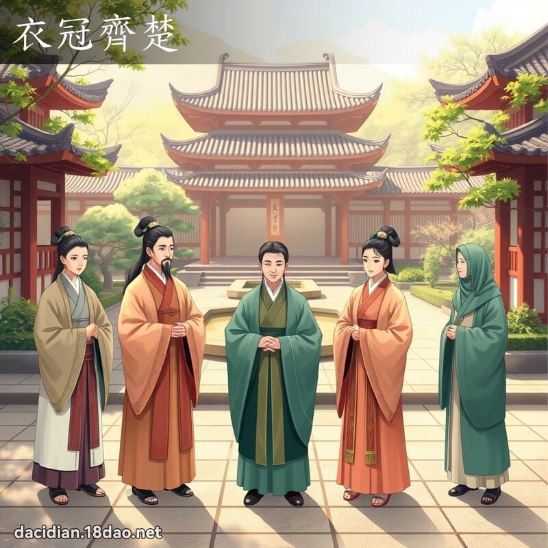 衣冠齊楚 - 國語大辭典配圖