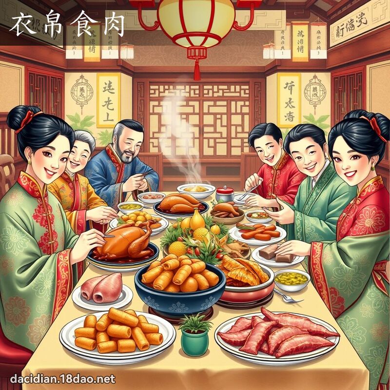 衣帛食肉 - 國語大辭典配圖