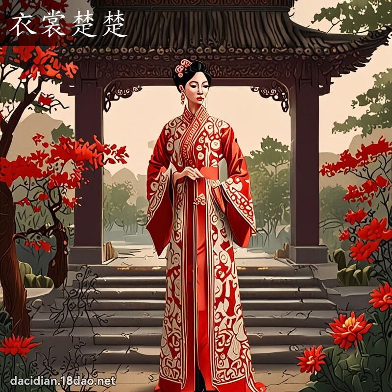 衣裳楚楚 - 國語大辭典配圖