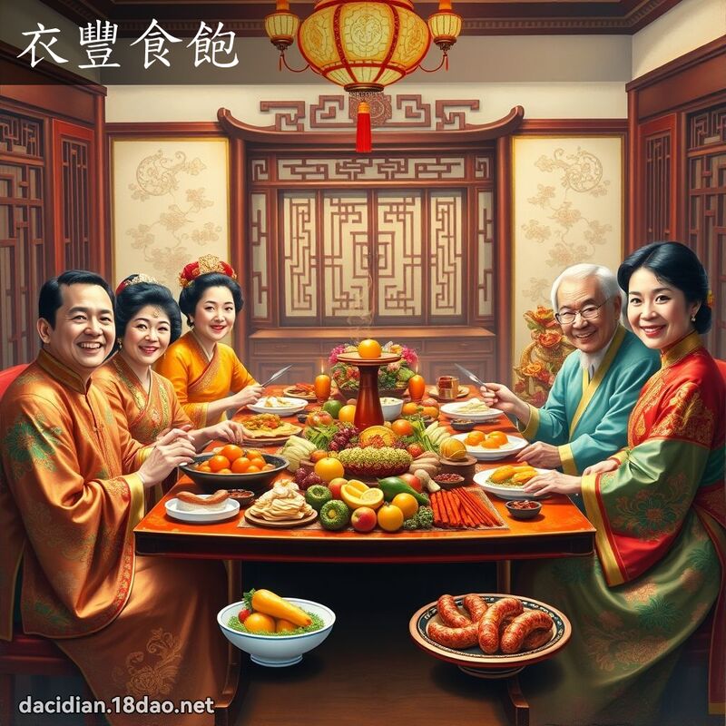 衣豐食飽 - 國語大辭典配圖