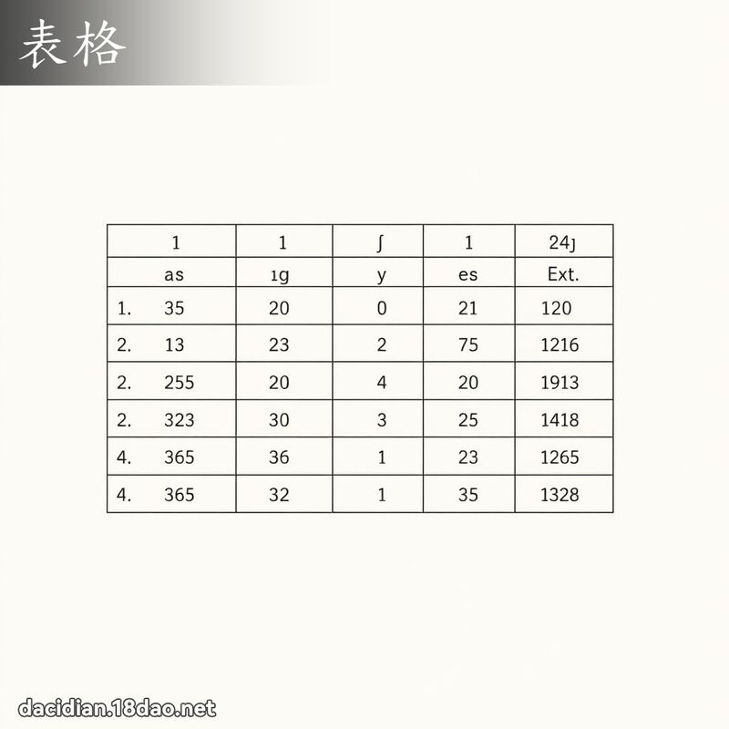 表格 - 国语大辞典配图