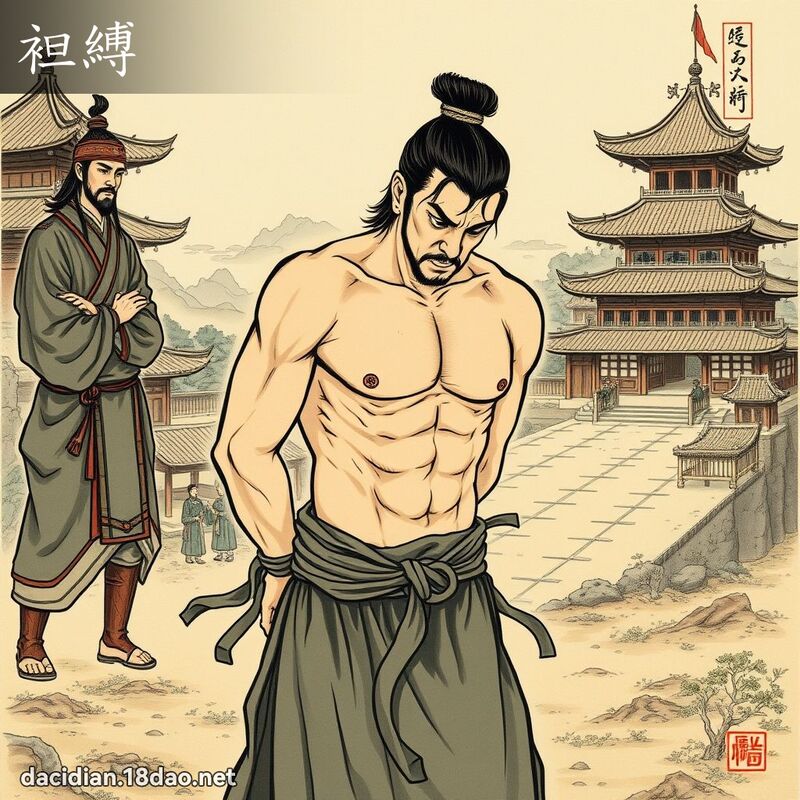 袒縛 - 國語大辭典配圖