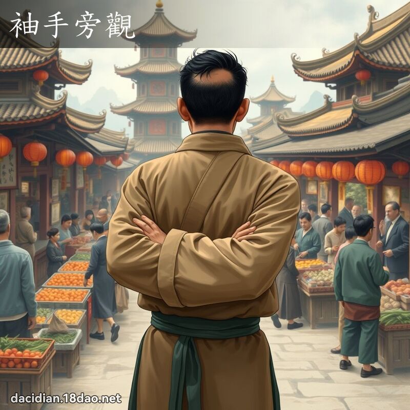 袖手旁觀 - 國語大辭典配圖