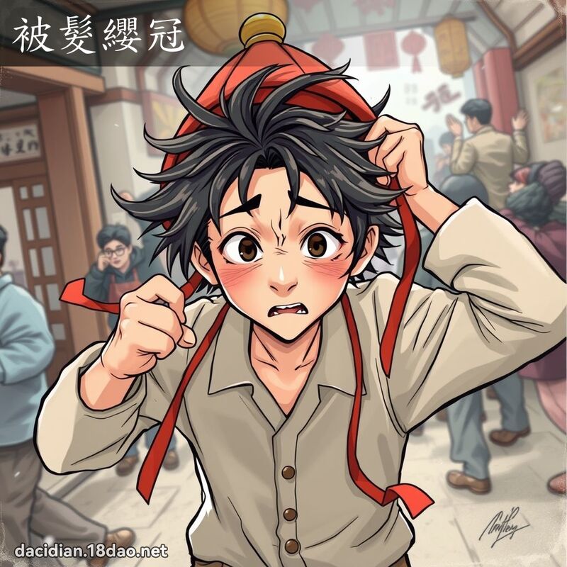被髮纓冠 - 國語大辭典配圖