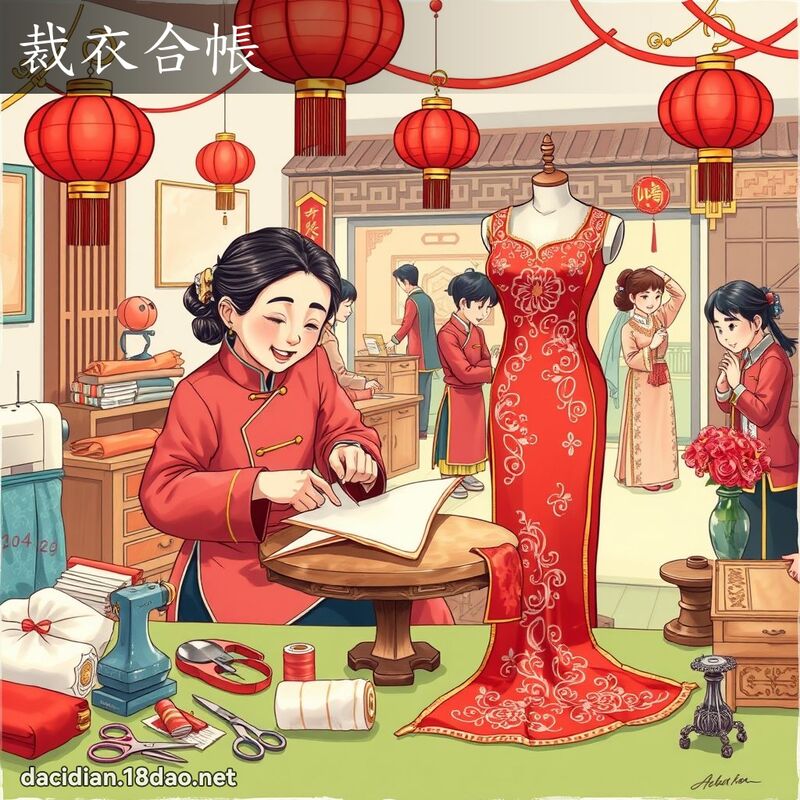 裁衣合帐 - 国语大辞典配图