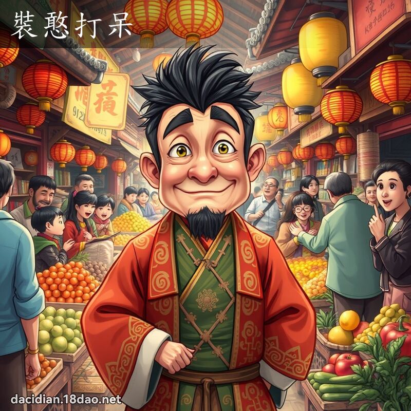 裝憨打呆 - 國語大辭典配圖