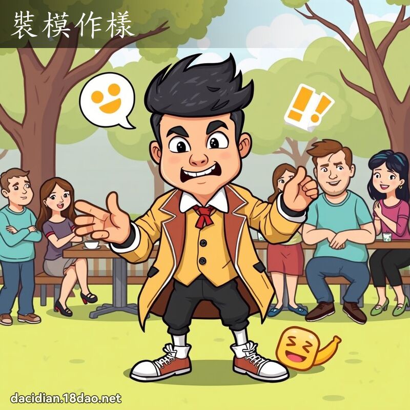 裝模作樣 - 國語大辭典配圖