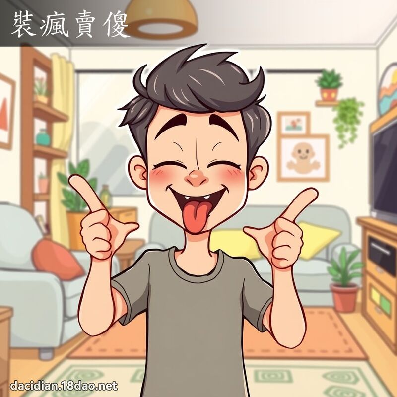 裝瘋賣傻 - 國語大辭典配圖