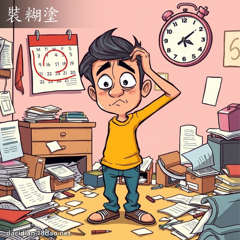 裝糊塗 - 國語大辭典配圖