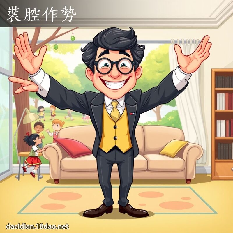 裝腔作勢 - 國語大辭典配圖