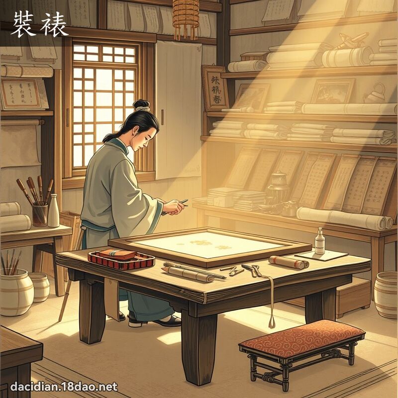 裝裱 - 國語大辭典配圖