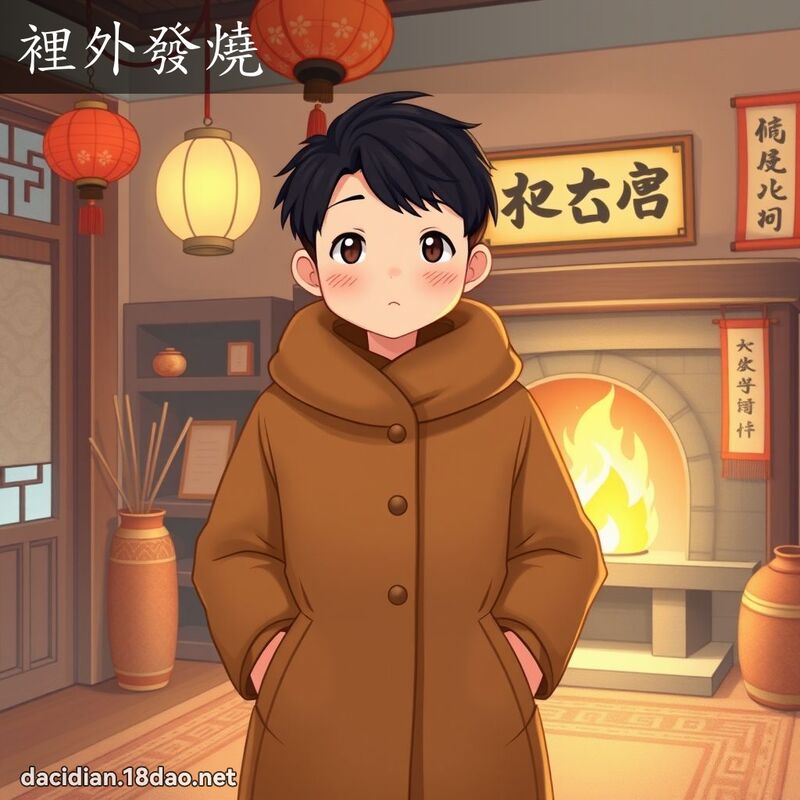 裡外發燒 - 國語大辭典配圖