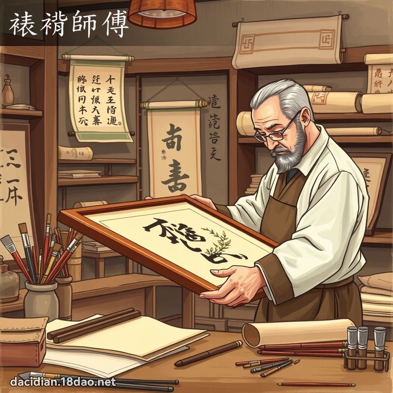 裱褙師傅 - 國語大辭典配圖