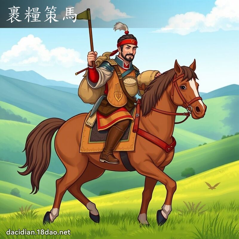裹粮策马 - 国语大辞典配图