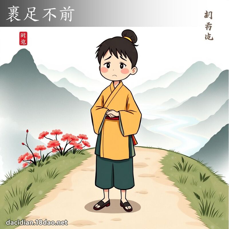 裹足不前 - 國語大辭典配圖