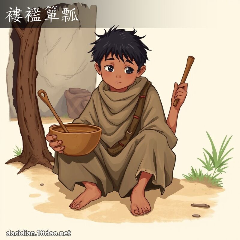 褸襤簞瓢 - 國語大辭典配圖