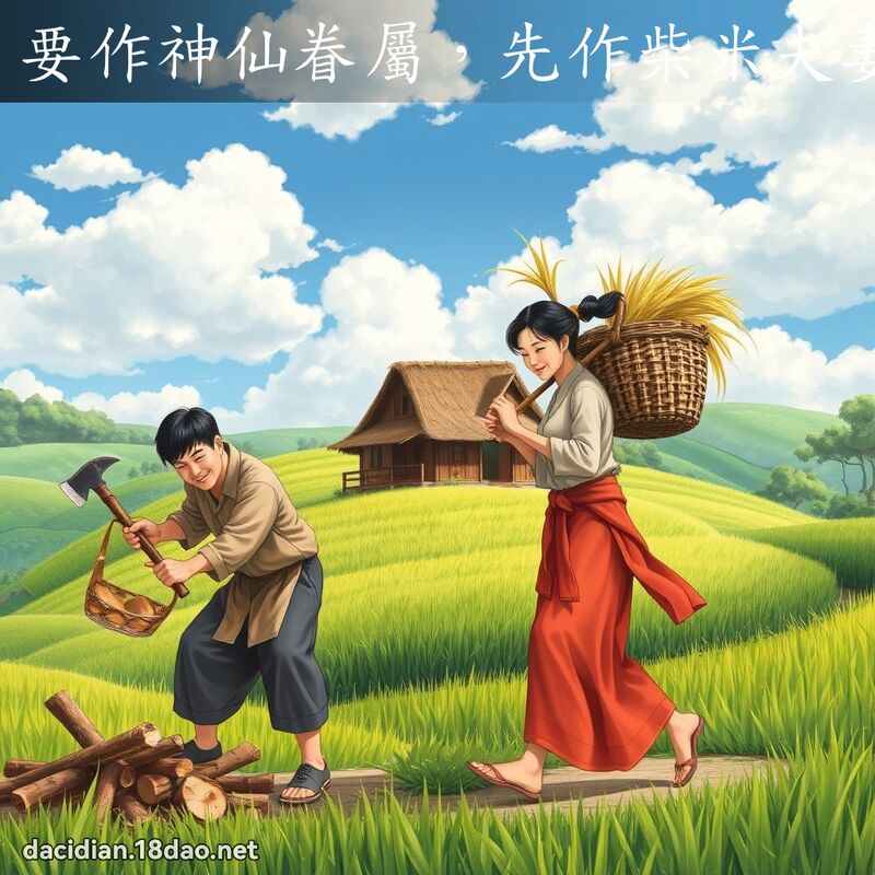 要作神仙眷屬，先作柴米夫妻 - 國語大辭典配圖