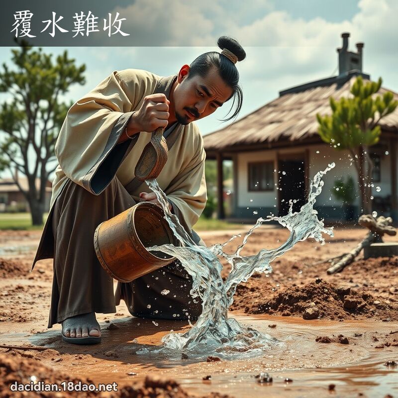 覆水难收 - 国语大辞典配图