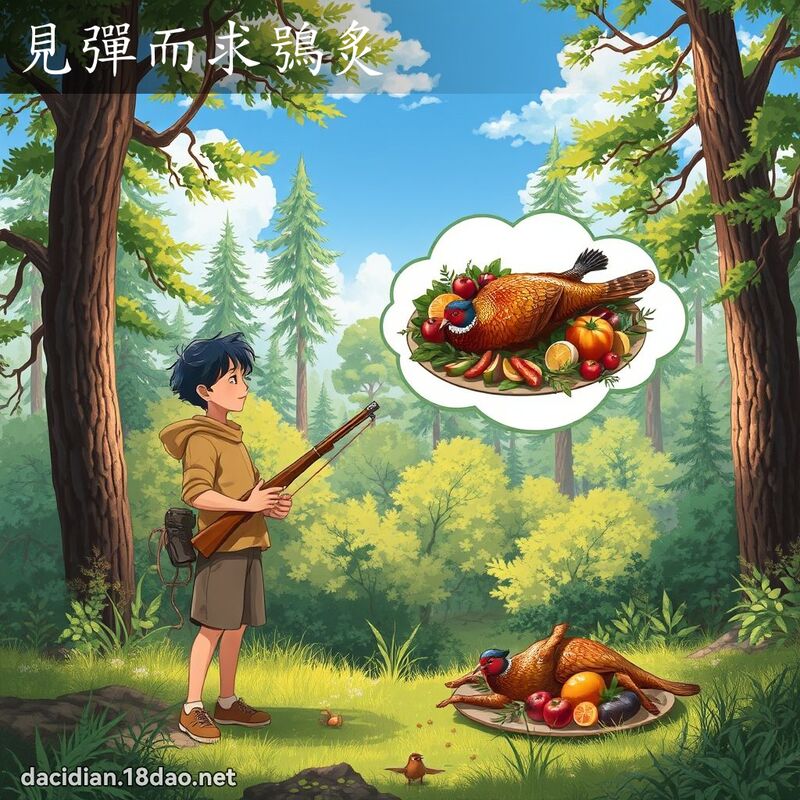 见弹而求鴞炙 - 国语大辞典配图