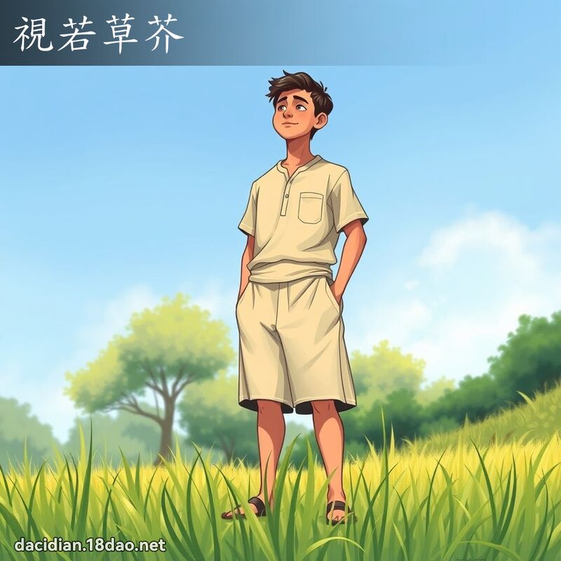 視若草芥 - 國語大辭典配圖