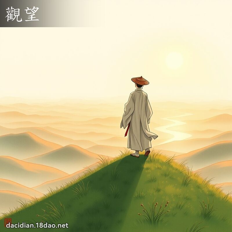 觀望 - 國語大辭典配圖