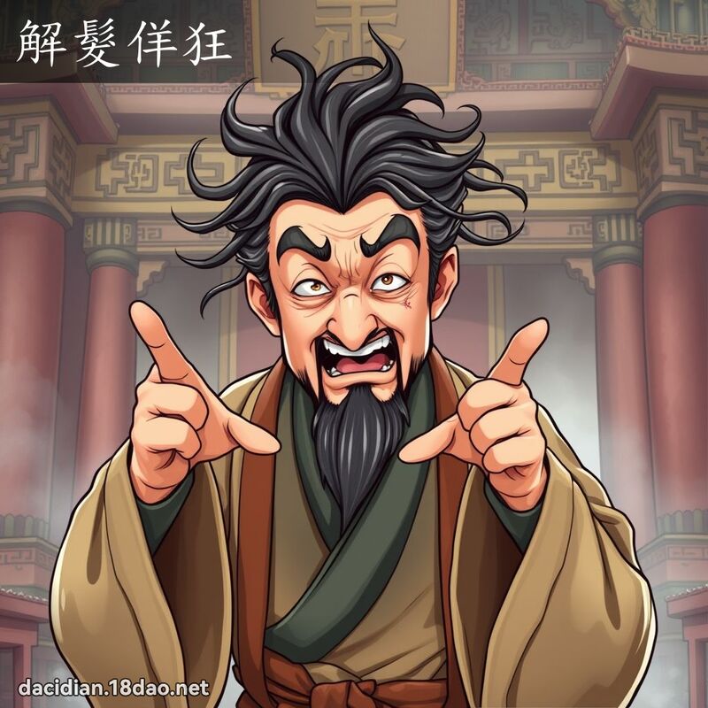 解髮佯狂 - 國語大辭典配圖
