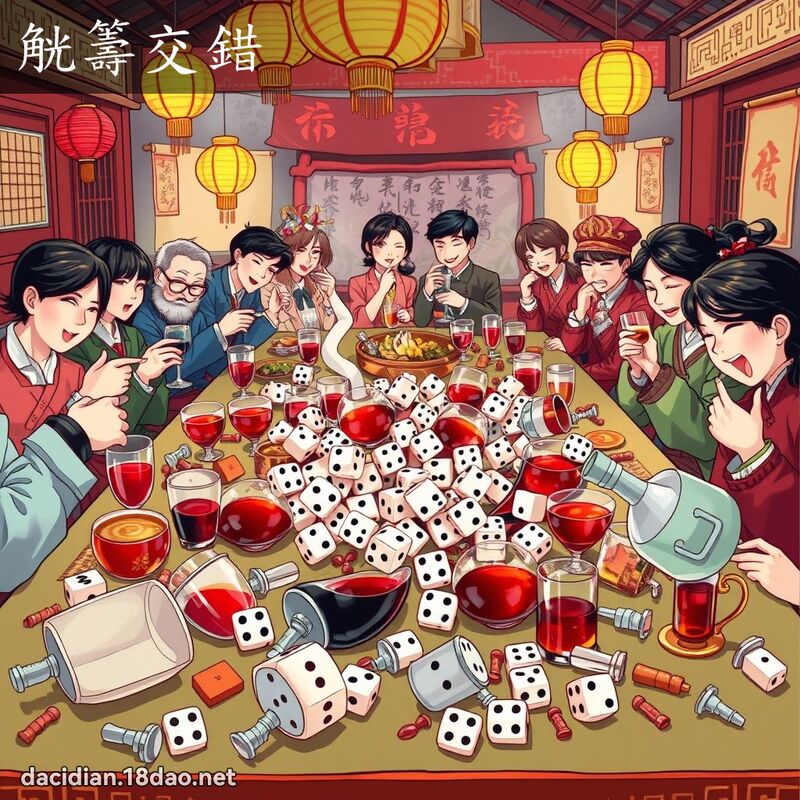 觥籌交錯 - 國語大辭典配圖