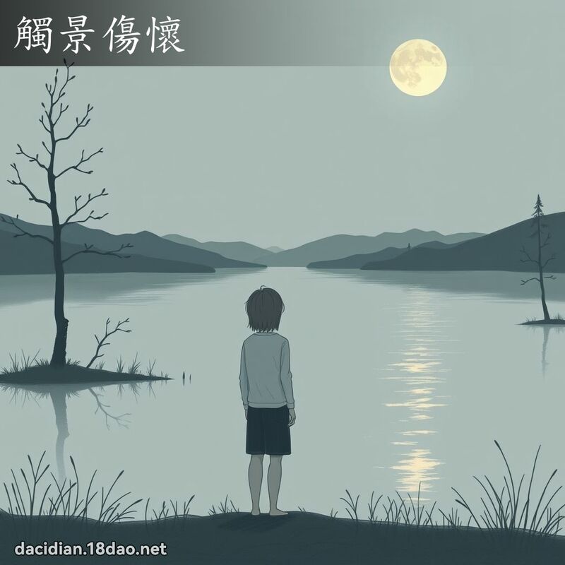 觸景傷懷 - 國語大辭典配圖