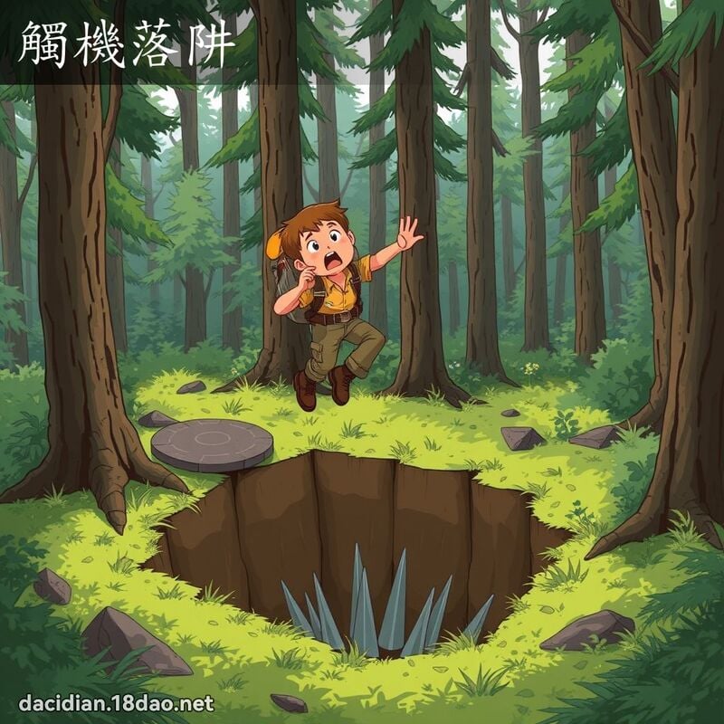 觸機落阱 - 國語大辭典配圖