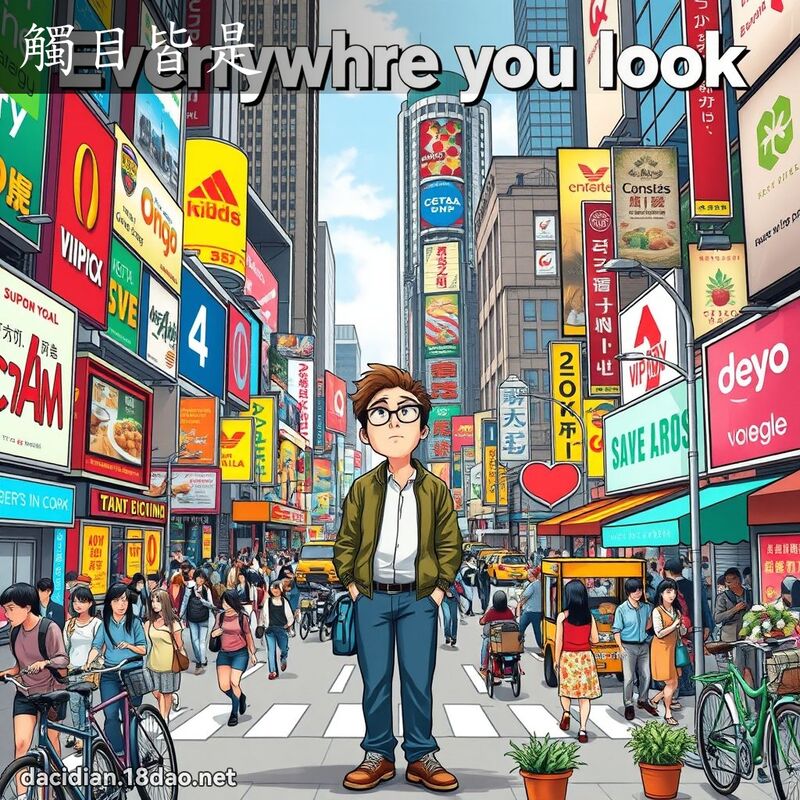 觸目皆是 - 國語大辭典配圖