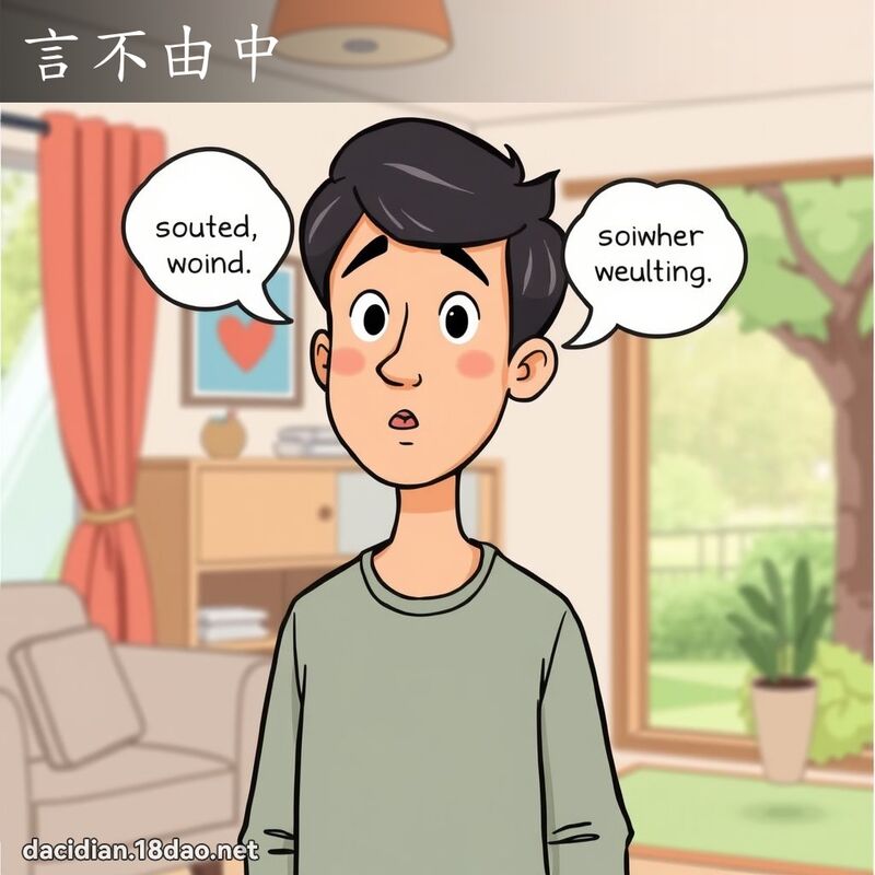 言不由中 - 国语大辞典配图