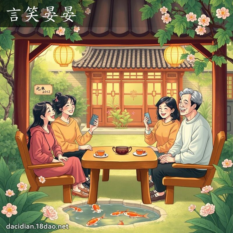 言笑晏晏 - 國語大辭典配圖