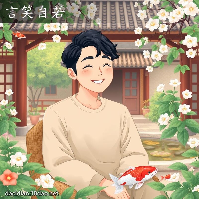 言笑自若 - 国语大辞典配图